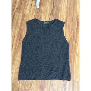 100% Cashmere JeanJacques Benson Women Size M Sweater Grey Sleeveless Top